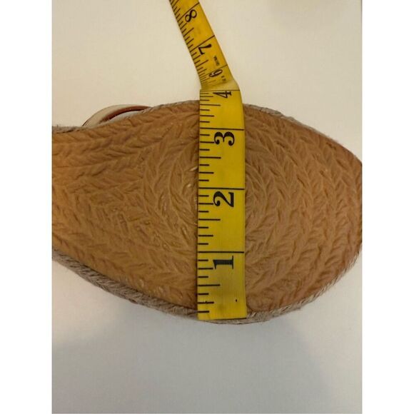 Born Drilles Camel & Ecru Lthr & Jute Wedge Sandals Sz9/9.5 NWOB Classic/Summer - Picture 12 of 14